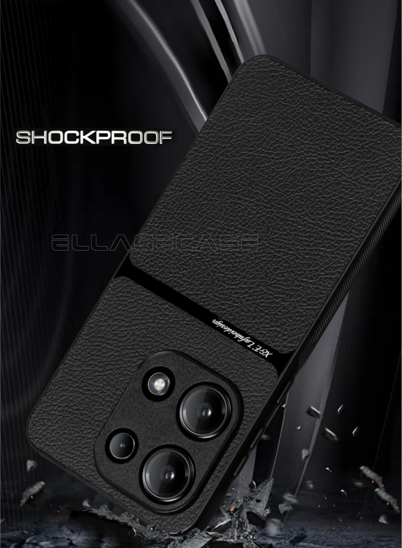 ELLAGECASE Business Class Case for Xiaomi Redmi Note 13 Pro 4G / Poco M6 Pro 4G, Ultra-Thin, Built-in Magnetic Plate, Wireless Charging, Shockproof, Full Camera Lens Protection - Image 2