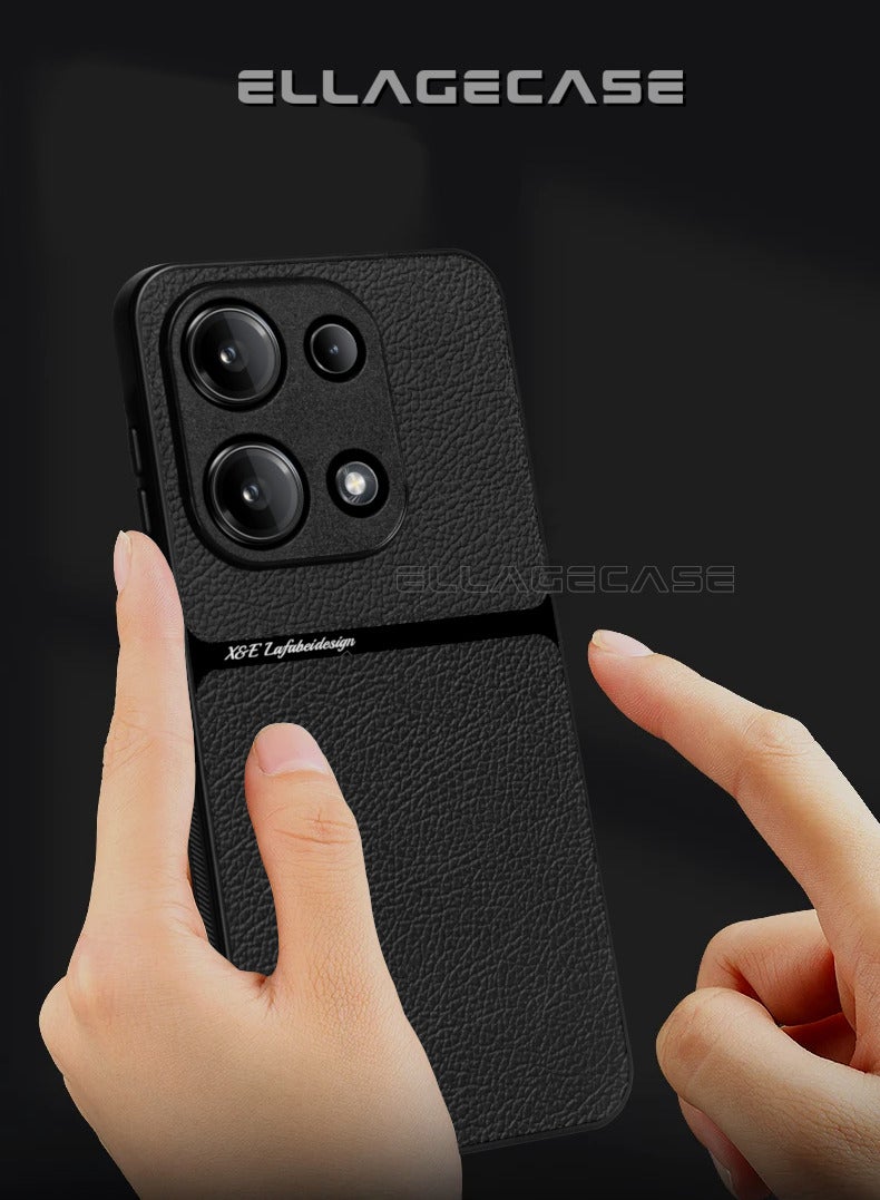 ELLAGECASE Business Class Case for Xiaomi Redmi Note 13 Pro 4G / Poco M6 Pro 4G, Ultra-Thin, Built-in Magnetic Plate, Wireless Charging, Shockproof, Full Camera Lens Protection - Image 3