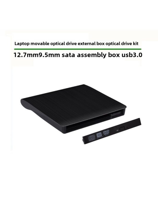 USB3.0 Mobile External Box Optical Drive Notebook USB12.7/9.5Sata Transfer Assembly Kit-Color:12.7mm Black  - Image 2
