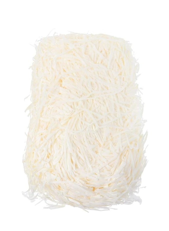 ماركة غير محددة عبوة خيوط ورق رافيا 100 غرام صديقة للبيئة اوراق مجعدة وممزقة ومقطعة لملء سلة الهدايا (لون أبيض)  - Image 2