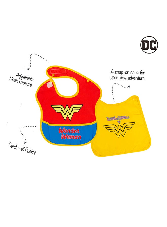 Warner Bros. Wonderwoman Baby Bibs With Capes - Image 3