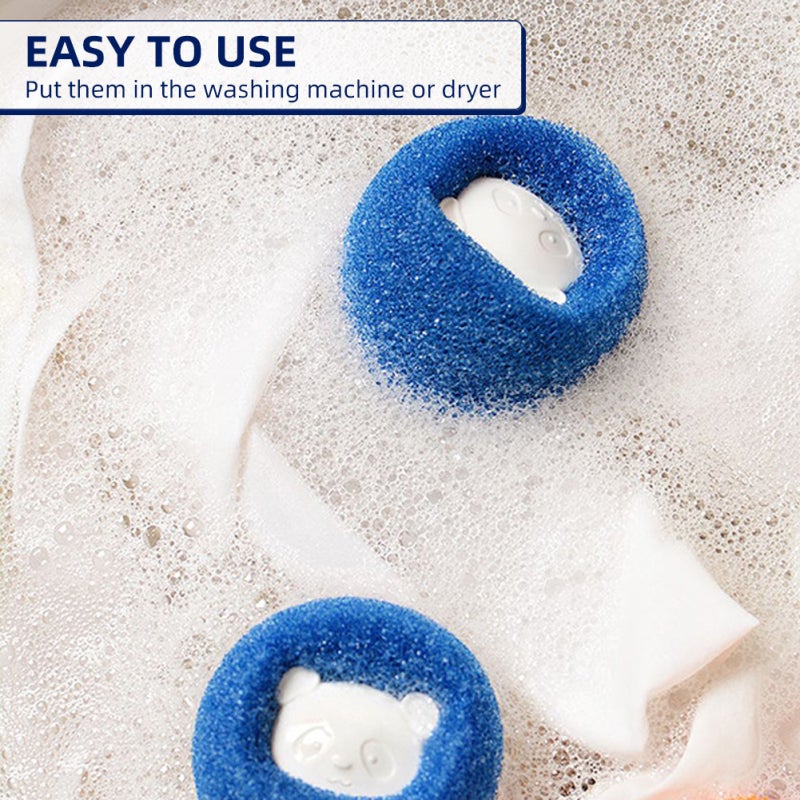 Laundry Hair Remover: Blue Reusable Soft Sponge Balls - Protective Clothing, Multipurpose Lint Catcher for Washing Machine Dryer, Pet Hair & Odor Removal - Image 5