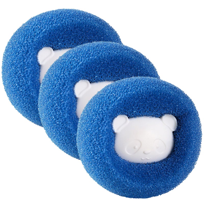 Laundry Hair Remover: Blue Reusable Soft Sponge Balls - Protective Clothing, Multipurpose Lint Catcher for Washing Machine Dryer, Pet Hair & Odor Removal - Image 1