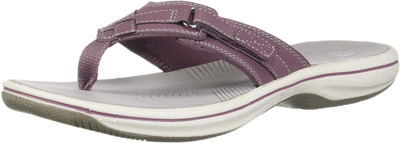 2020 summer new casual flip-flops women's foreign trade large size 43 sandals women's spot flowers Dark purple flowers 35 - Image 1
