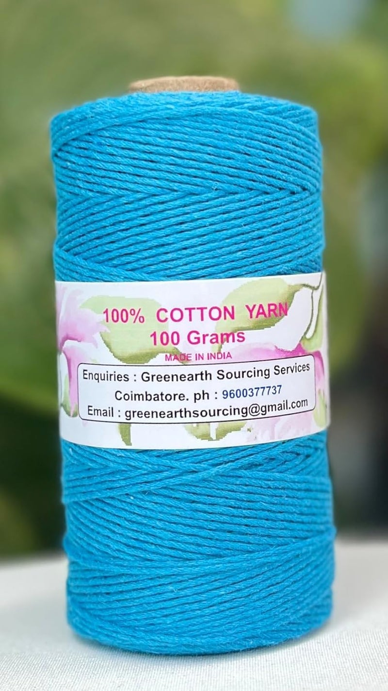 MARI - Recycled Cotton Crochet Yarn - Regular Yarn - Sky Blue - 100 Grams - 200 Metres. - Image 2