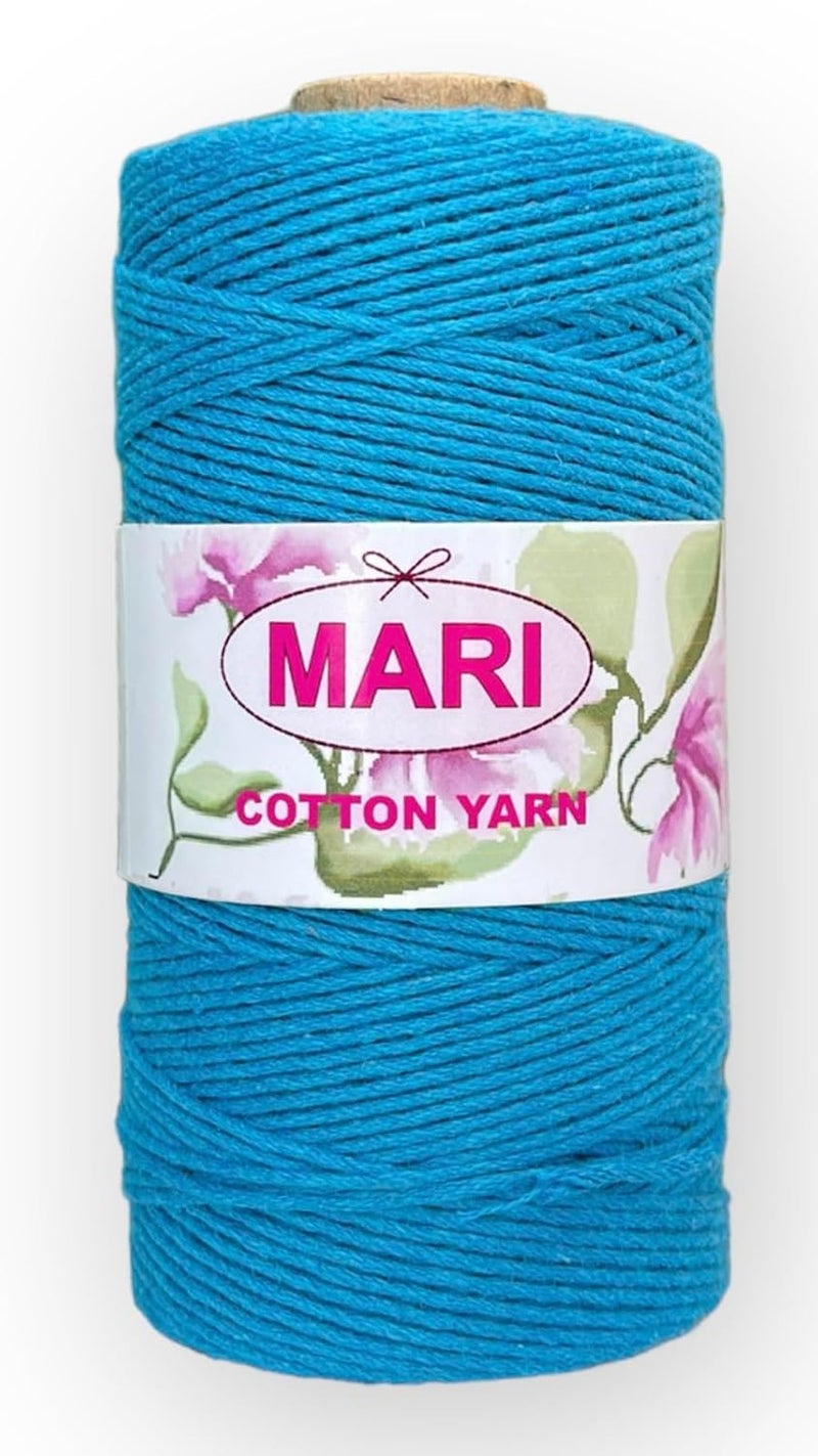 MARI - Recycled Cotton Crochet Yarn - Regular Yarn - Sky Blue - 100 Grams - 200 Metres. - Image 1