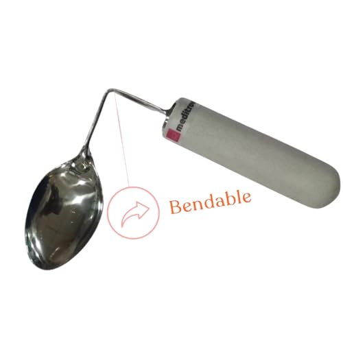 MEDITROVE Adaptive Utensils for Elderly – Right Handed Anti-Shake Spoon & Fork Set | Self-Feeding Bendable Utensils with Easy-to-Grip Handles | Ideal for Tremors, Arthritis & Parkinson’s - Image 3
