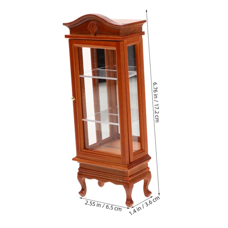 Miniature Dollhouse Bookcase Solid Wood Display Shelf For DIY Model Kit Decor - Image 3