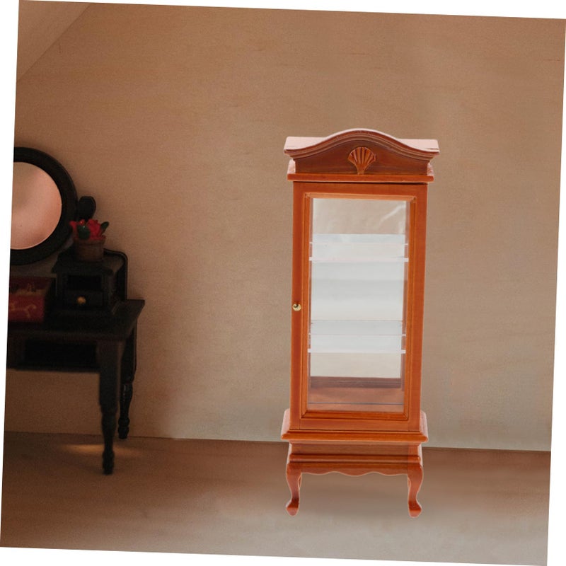 Miniature Dollhouse Bookcase Solid Wood Display Shelf For DIY Model Kit Decor - Image 5