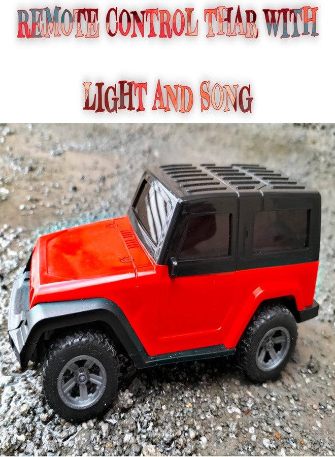 RUHANI Remote Control Thar with Led Lights and Song/USB Rechargable Vehicle Toy Car for Kids (Red) - Image 3