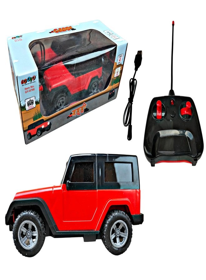 RUHANI Remote Control Thar with Led Lights and Song/USB Rechargable Vehicle Toy Car for Kids (Red) - Image 1