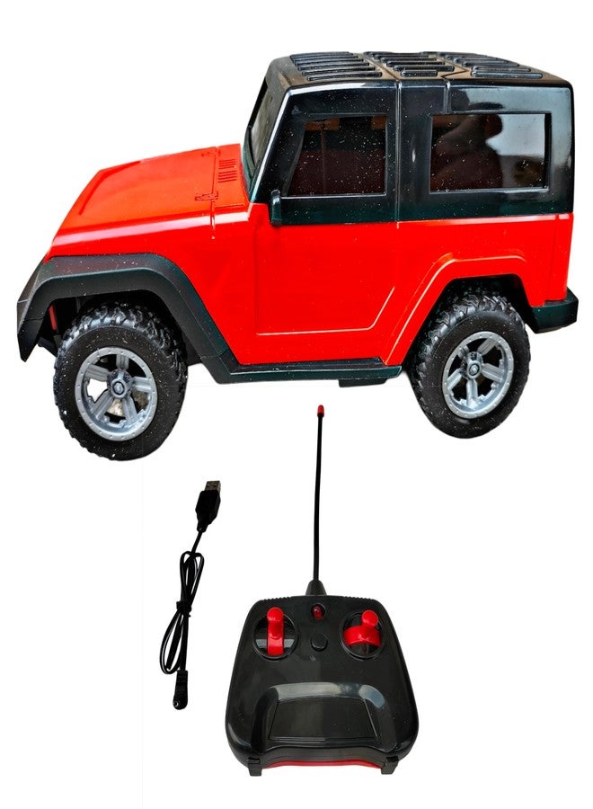 RUHANI Remote Control Thar with Led Lights and Song/USB Rechargable Vehicle Toy Car for Kids (Red) - Image 5