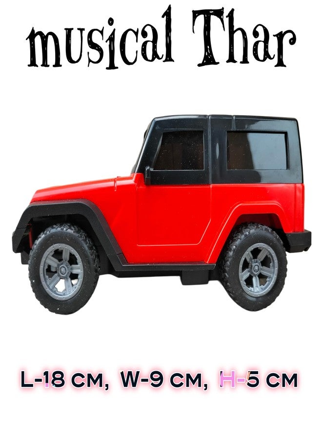 RUHANI Remote Control Thar with Led Lights and Song/USB Rechargable Vehicle Toy Car for Kids (Red) - Image 2