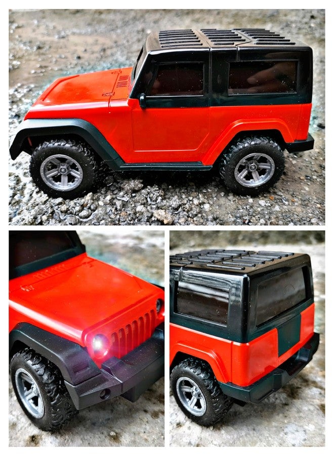 RUHANI Remote Control Thar with Led Lights and Song/USB Rechargable Vehicle Toy Car for Kids (Red) - Image 4