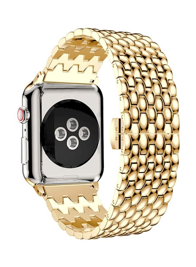 نيبمينينت سوار بديل لساعة أبل سيريس 4 مقاس 44 مم ذهبي - Image 3