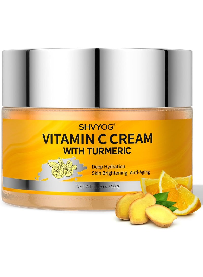 اس اتش ڤي واي او جي كريم الوجه بخلاصة الكركم من شفييوج بفيتامين سي، مرطب ومكافح للشيخوخة لتقوية البشرة وتفتيحها، مخصص للبقع الداكنة والتجاعيد وتوحيد لون البشرة، يمكن استخدامه ككريم نهاري وليلي - Image 1