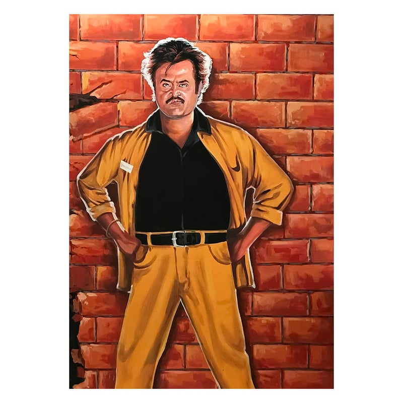 Rajinikanth Wall Poster Sticker - Superstar rajinikanth Wall Poster - Baasha Rajini Sticker - Baasha Wall Sticker - 300GSM - Strong adhesive Sticker Poster  - Image 1