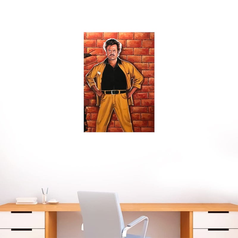 Rajinikanth Wall Poster Sticker - Superstar rajinikanth Wall Poster - Baasha Rajini Sticker - Baasha Wall Sticker - 300GSM - Strong adhesive Sticker Poster  - Image 2