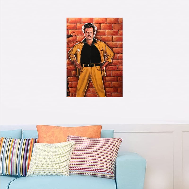 Rajinikanth Wall Poster Sticker - Superstar rajinikanth Wall Poster - Baasha Rajini Sticker - Baasha Wall Sticker - 300GSM - Strong adhesive Sticker Poster  - Image 4