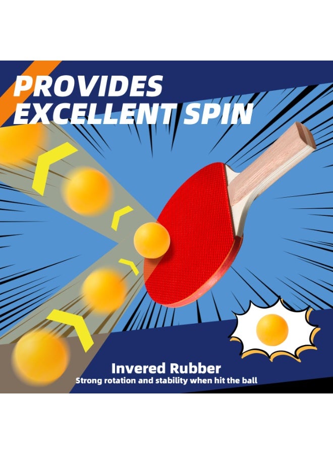 Axpeih Ping Pong Paddle Set,Portable Table Tennis Set with Retractable Net,2 Rackets,6 Balls And Carry Bag for Children Adult Indoor/Outdoor Games - Image 3