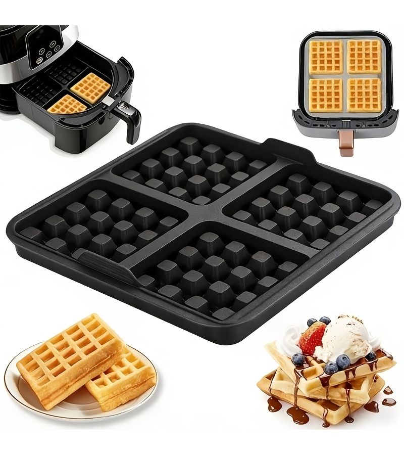 1 Baking Mold Air Fryer Liner Chocolate Mold Multi Purpose Baking Mold Suitable For Making Chocolate Waffles And Cookies Black - Image 1
