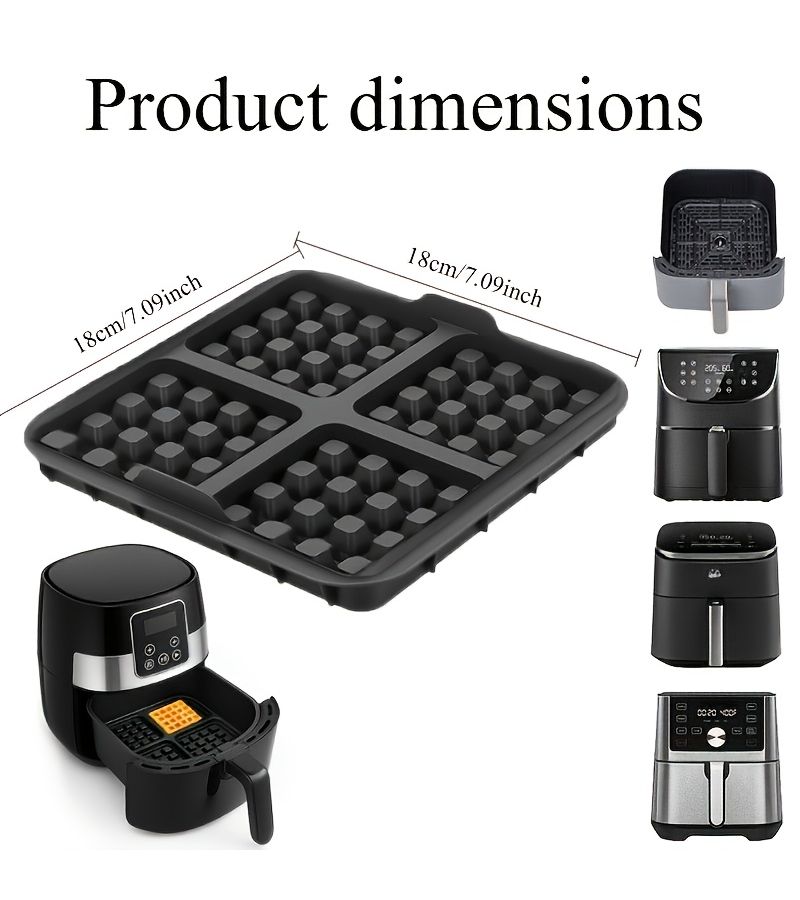 1 Baking Mold Air Fryer Liner Chocolate Mold Multi Purpose Baking Mold Suitable For Making Chocolate Waffles And Cookies Black - Image 3