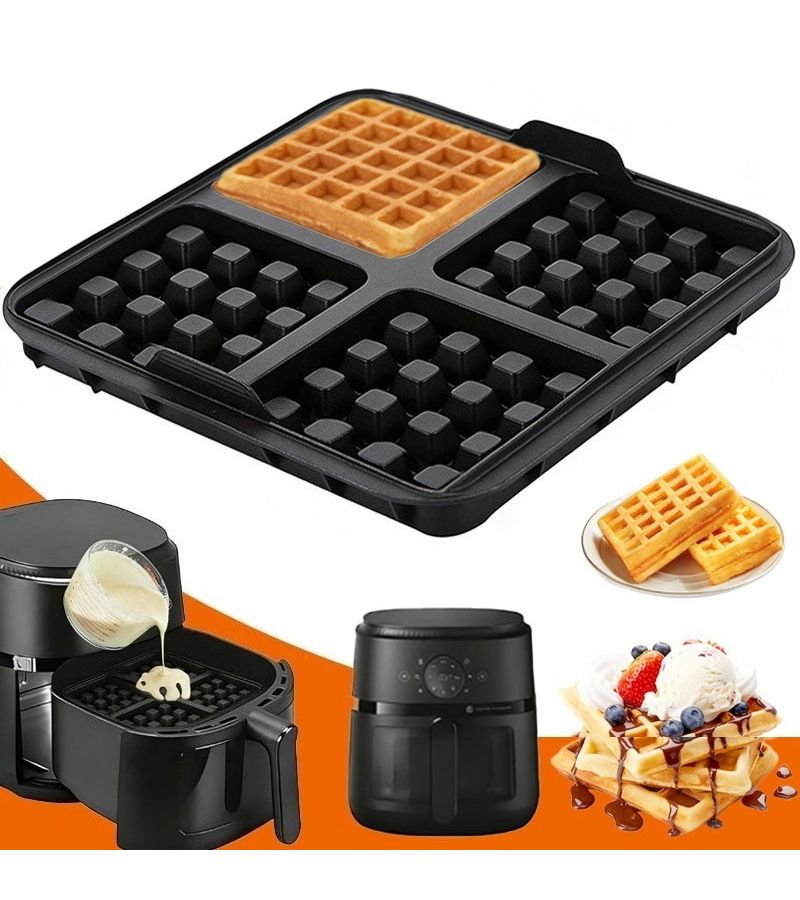 1 Baking Mold Air Fryer Liner Chocolate Mold Multi Purpose Baking Mold Suitable For Making Chocolate Waffles And Cookies Black - Image 2