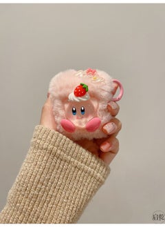 Ins Plush Star Kabi For Apple Airpods Pro2 Protective Case 2 Generation 3 Generation 4 Generation Bluetooth Wireless Ear-Color:Strawberry Kirby + Hanging Buckle-Applicable Models:Airpods 1/2 Generation