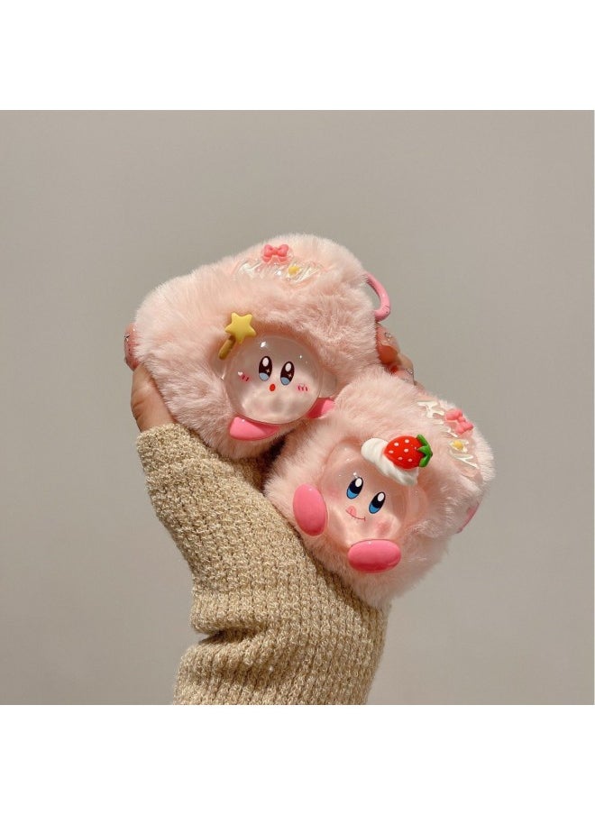 Generic - Ins Plush Star Kabi For Apple Airpods Pro2 Protective Case 2 Generation 3 Generation 4 Generation Bluetooth Wireless Ear-Color:Strawberry Kirby + Hanging Buckle-Applicable Models:Airpods 1/2 Generation - Image 1