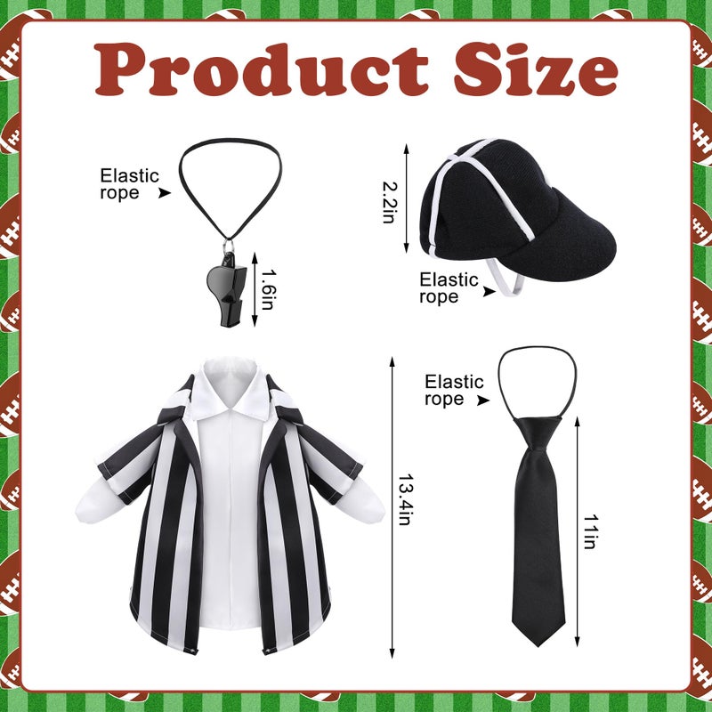 Watayo 4 Pcs/Set Referee Porch Goose Outfits  Lawn Goose Statue Referees Costume  Garden Goose Clothes Referee Shirt Hat Tie And Whistle For 23"" Statue Halloween Sports Season Outdoor Patio Yard Decor - Image 2