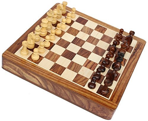 Medieval Replicas Limited Stock - Chess Set 12x12 Magnetic Chess Set Standard Board Game with Chessmen Storage Drawer Handmade in Fine Wood - Non-Folding - Image 2