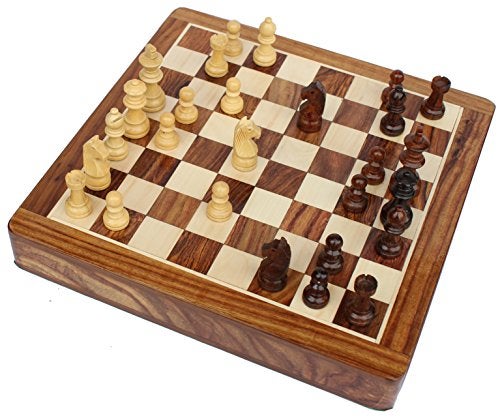 Medieval Replicas Limited Stock - Chess Set 12x12 Magnetic Chess Set Standard Board Game with Chessmen Storage Drawer Handmade in Fine Wood - Non-Folding - Image 4