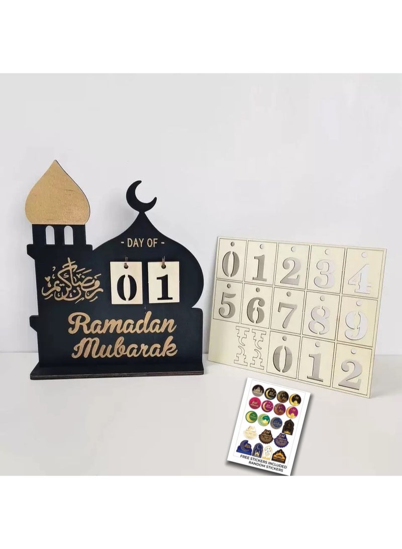 ARUWA Ramadan Decorations for Home Ramadan Advent Calendar Countdown Calendars Eid Ramadan Calendar Ramadan Gift - Image 1