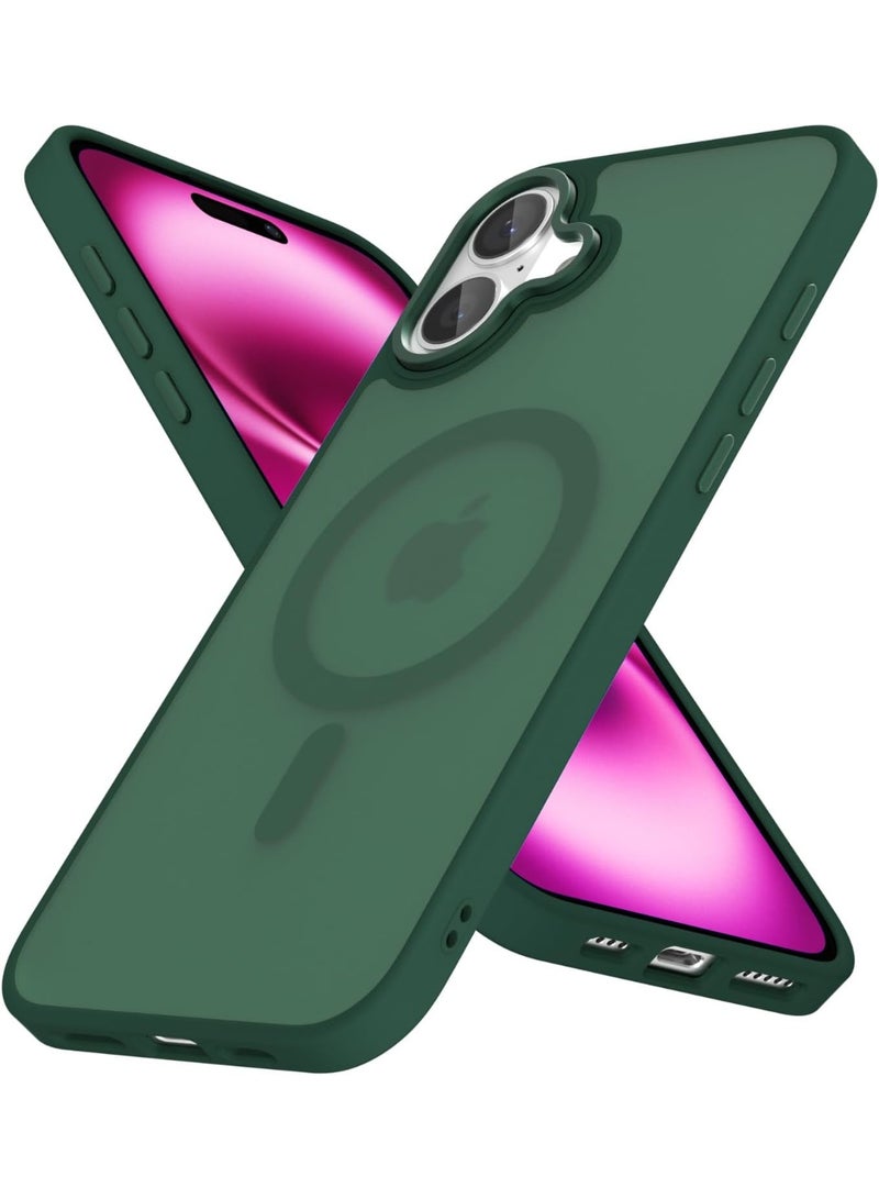 ACLIX Matte Magnetic Case for iPhone 17, Compatible with MagSafe, Plating Luxury Cover, Matte Soft TPU Shockproof Protective Phone Case | Green - Image 1