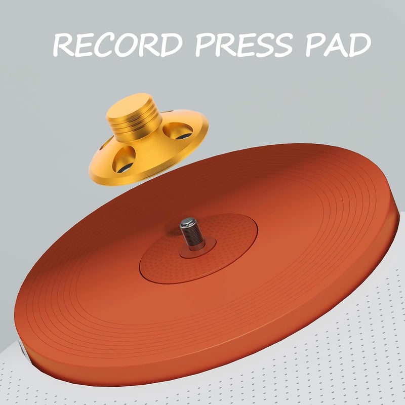 Kisangel Vinyl Record Weight Stabilizer Disc Clamp Turntable Stabilizer for Record Players Low Profile Gold Tone Reduces Vibration Compatible with Vinyl Playback - Image 4