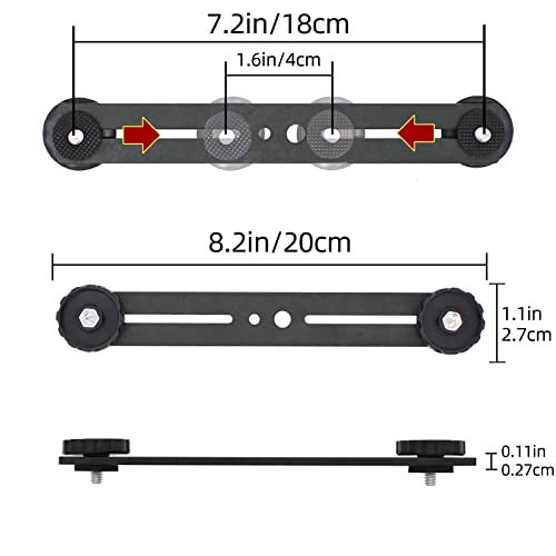 Zeetain Dual Speedlite Tripod Mount Bracket,1/4" Dual Camera Mount Flash Extension Bar,8" Dual Tripod Bracket for Camera,LED Video Light,DSLR Camera,Flash Light(2 Pack) - Image 4
