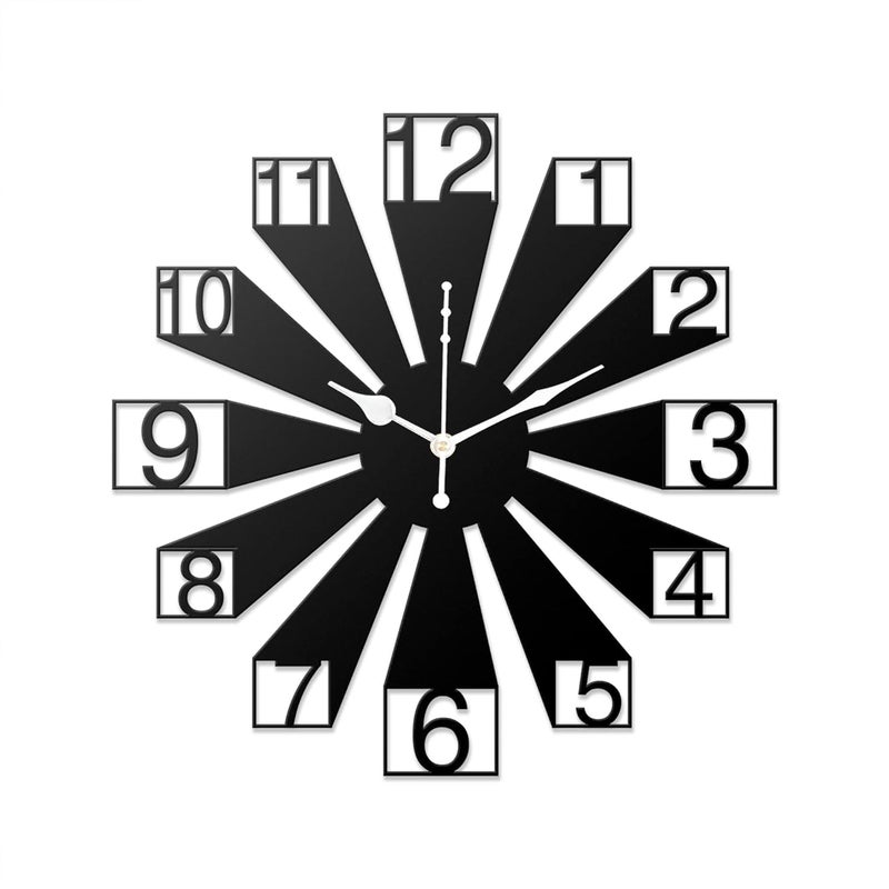 Reyox Material Metal Wall Clock Big Size Wall Clock Modern Clocks for Living Room Stylish Wall Clocks for Home Antique Big Size Modern Wall Watch for Home DecorBlack40 cm DA84