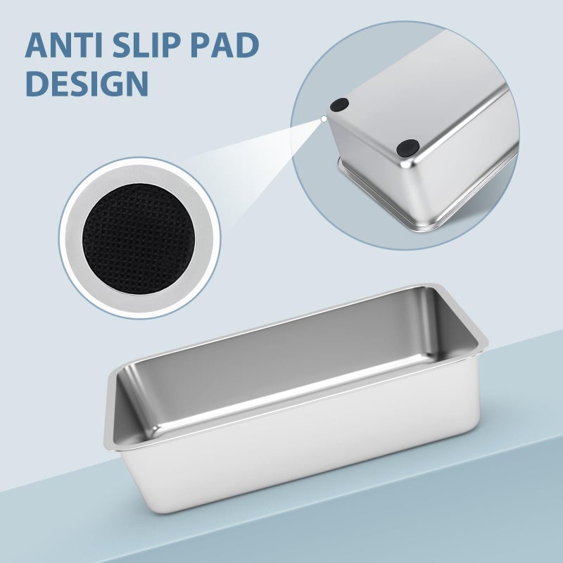 WENBOKMIN Stainless Steel Cat Litter Box - Litter Box for Cats - Easy to Clean, Never Absorbs Odor, Stains, or Rusts - Silver (17.7" L x 13.5" W x 4" H) - Image 4