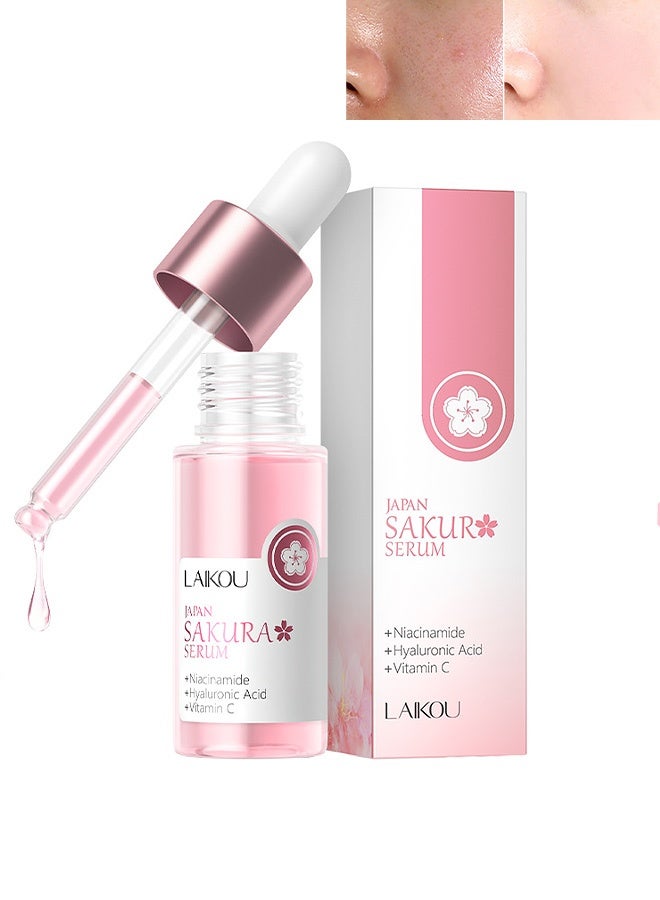 Laikou Japan Sakura Serum - Even toning & Pore-Tightening Treatment, Hydrating sooothing skin serum 17ml - Image 1