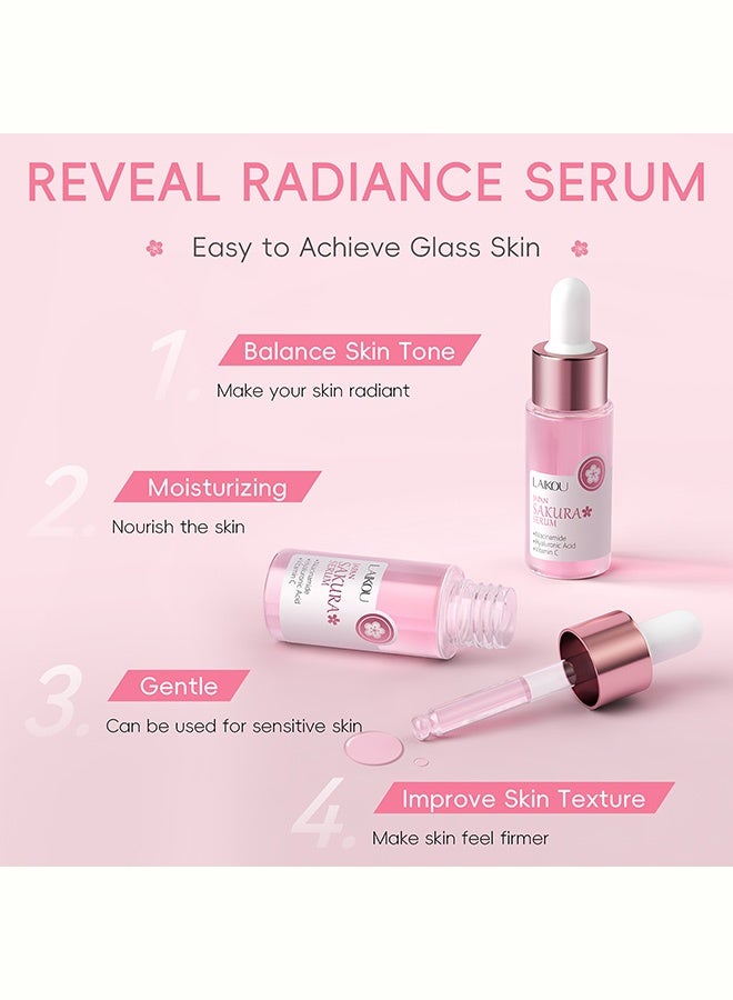 Laikou Japan Sakura Serum - Even toning & Pore-Tightening Treatment, Hydrating sooothing skin serum 17ml - Image 3