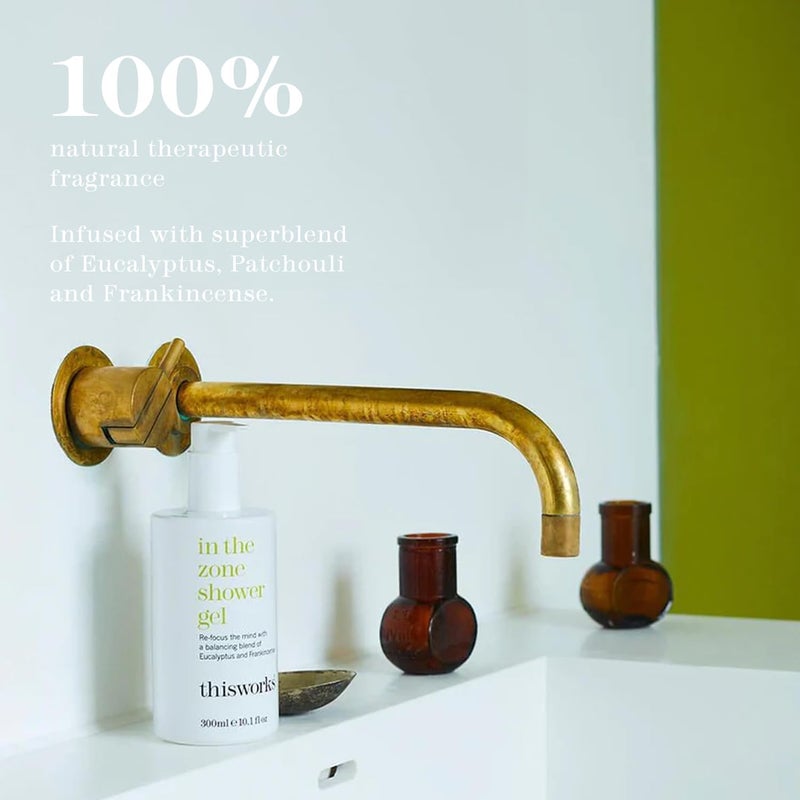 THISWORKS هذا يعمل في منطقة لوشن الجسم جل الاستحمام ثنائي الترطيب مرطب منعش لغسل الجسم مع الزيوت الأساسية الأوكالبتوس والبخور نباتي 101 أونصة لكل منهما - Image 5