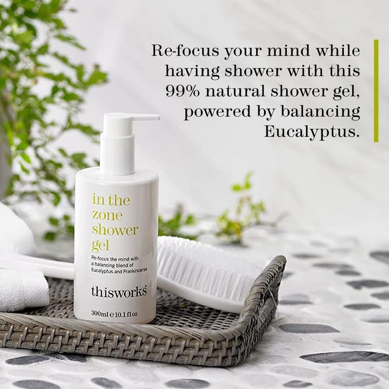 THISWORKS هذا يعمل في منطقة لوشن الجسم جل الاستحمام ثنائي الترطيب مرطب منعش لغسل الجسم مع الزيوت الأساسية الأوكالبتوس والبخور نباتي 101 أونصة لكل منهما - Image 2