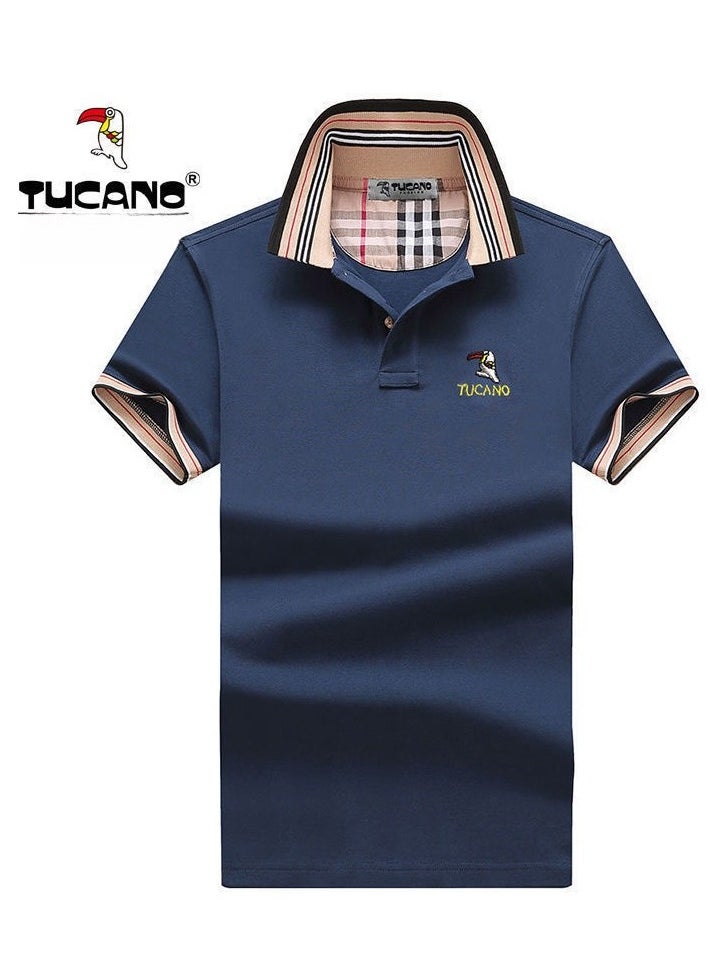 Tucano - Men's Pure Cotton Short Sleeved T-shirt Casual POLO Shirt - Image 1