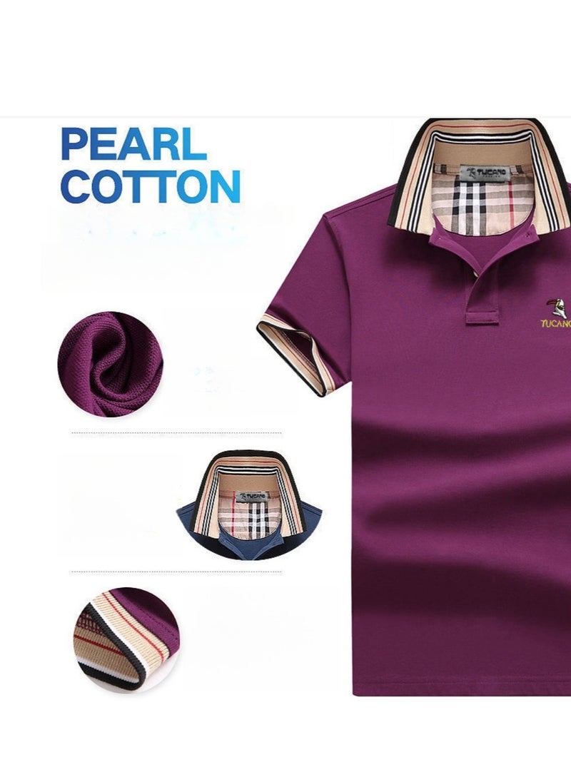 Tucano - Men's Pure Cotton Short Sleeved T-shirt Casual POLO Shirt - Image 1