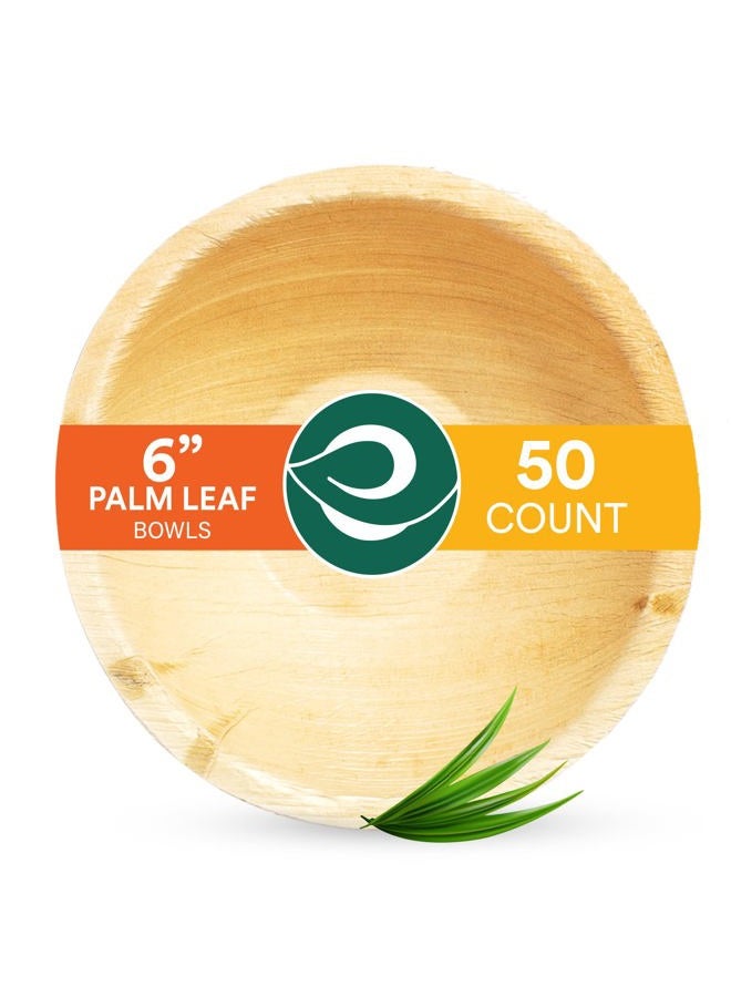 ECO SOUL Compostable, Biodegradable, Disposable Palm Leaf Bowls, Like Bamboo Bowls, Eco-Friendly Sturdy, Microwave & Oven Safe - Image 1