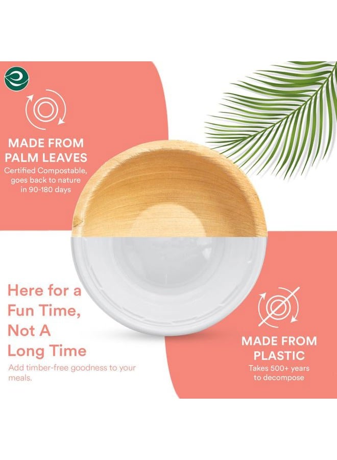 ECO SOUL Compostable, Biodegradable, Disposable Palm Leaf Bowls, Like Bamboo Bowls, Eco-Friendly Sturdy, Microwave & Oven Safe - Image 5
