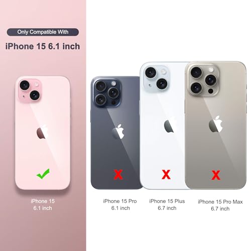 ULAK Compatible with iPhone 15 Wallet Case for Women, Premium PU Leather Floral Flip Cover with Card Holder, Kickstand Feature Protective Purse Case for iPhone 15 2023 6.1 Inch, Rose Gold - Image 4