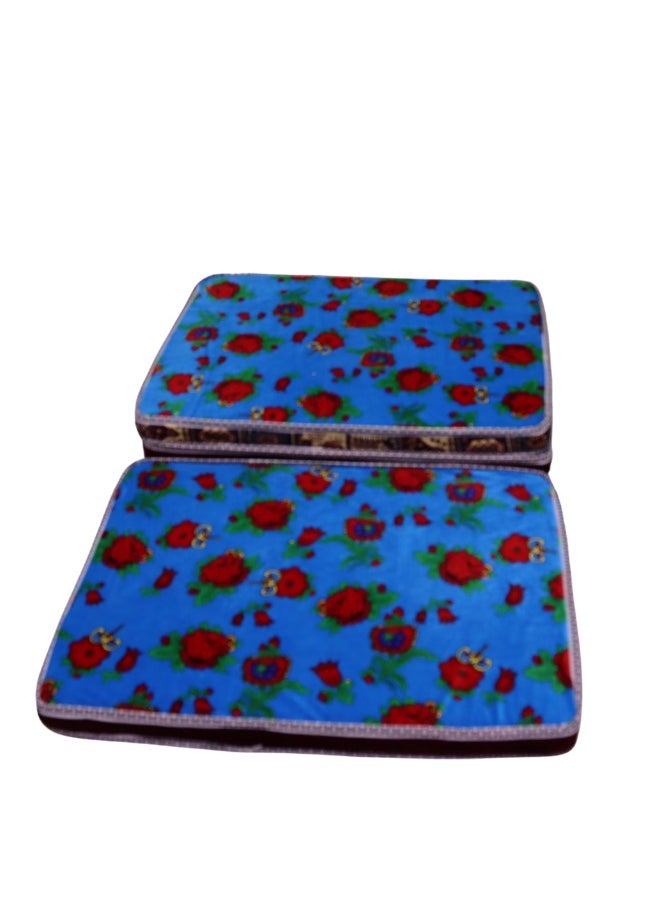 Single mattress with high density foam texture - absolute comfort in a 3-way foldable design, mattress cover is made of soft multi-colored polyester fabric