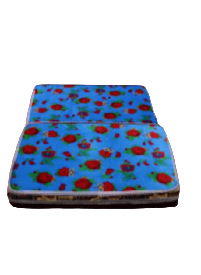 Single mattress with high density foam texture - absolute comfort in a 3-way foldable design, mattress cover is made of soft multi-colored polyester fabric
