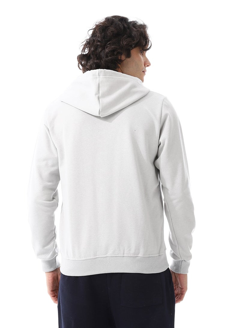 Andora Zipper Closure Hooded Fleeced Sweatshirt_ Light Grey  - Image 3